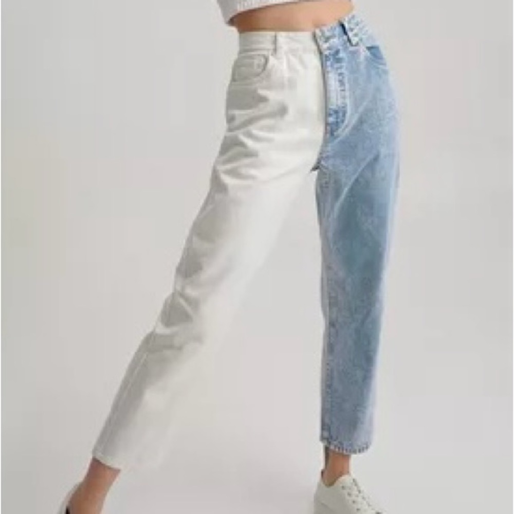 Two-Tone Blue and White Women's Jeans